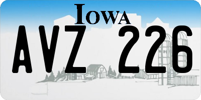 IA license plate AVZ226