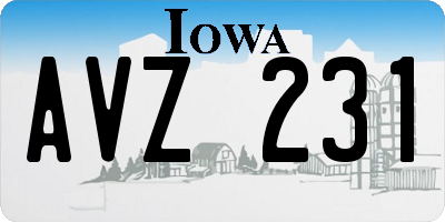 IA license plate AVZ231