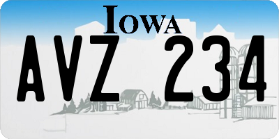 IA license plate AVZ234