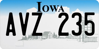 IA license plate AVZ235