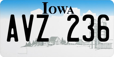 IA license plate AVZ236