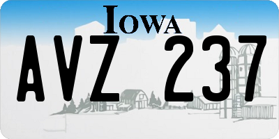 IA license plate AVZ237