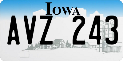 IA license plate AVZ243