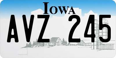 IA license plate AVZ245