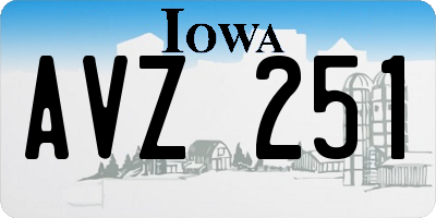 IA license plate AVZ251