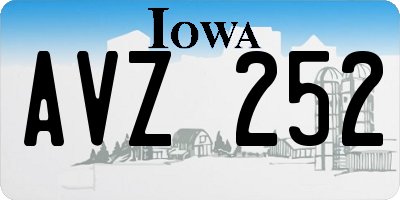 IA license plate AVZ252