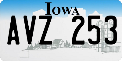 IA license plate AVZ253