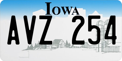 IA license plate AVZ254