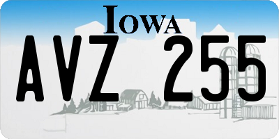 IA license plate AVZ255