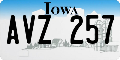 IA license plate AVZ257