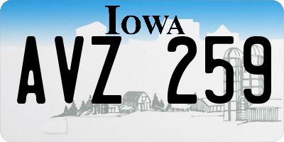 IA license plate AVZ259