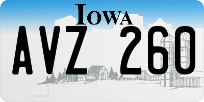IA license plate AVZ260