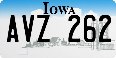 IA license plate AVZ262