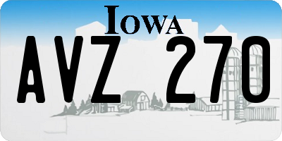 IA license plate AVZ270