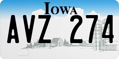 IA license plate AVZ274