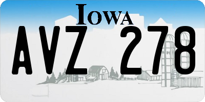 IA license plate AVZ278