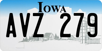 IA license plate AVZ279