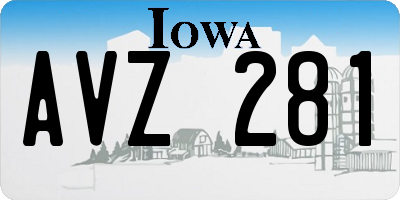 IA license plate AVZ281