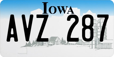 IA license plate AVZ287
