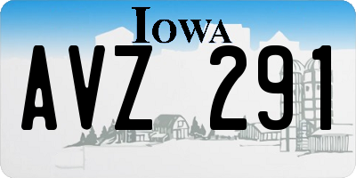 IA license plate AVZ291