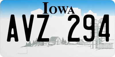 IA license plate AVZ294