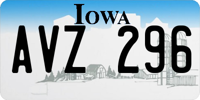IA license plate AVZ296