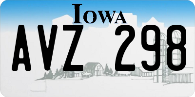 IA license plate AVZ298
