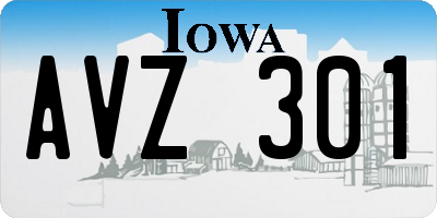 IA license plate AVZ301