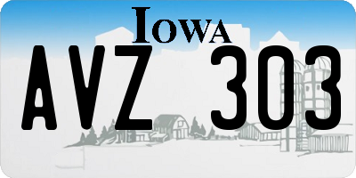 IA license plate AVZ303