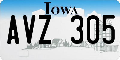 IA license plate AVZ305