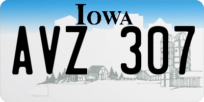 IA license plate AVZ307