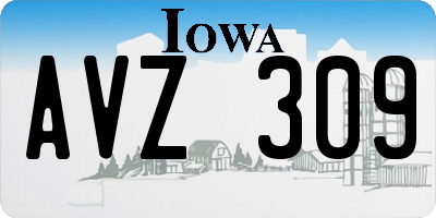 IA license plate AVZ309