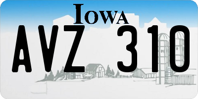 IA license plate AVZ310