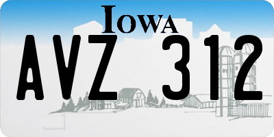 IA license plate AVZ312