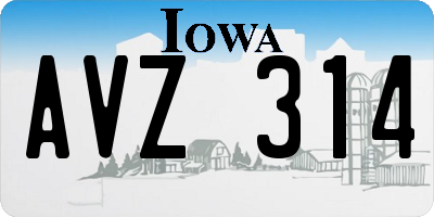 IA license plate AVZ314