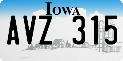 IA license plate AVZ315