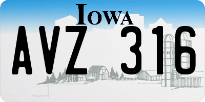 IA license plate AVZ316