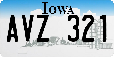 IA license plate AVZ321