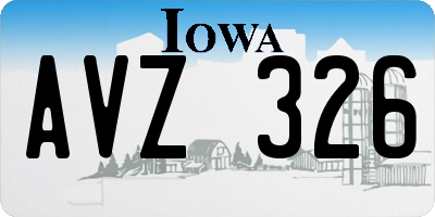 IA license plate AVZ326