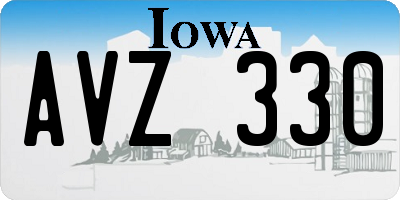 IA license plate AVZ330