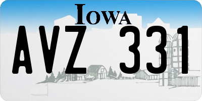 IA license plate AVZ331