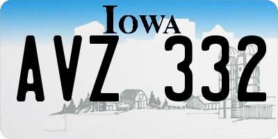 IA license plate AVZ332