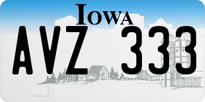 IA license plate AVZ333
