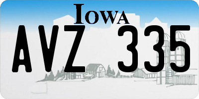 IA license plate AVZ335