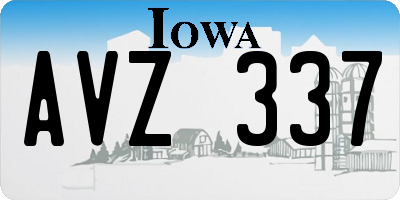 IA license plate AVZ337