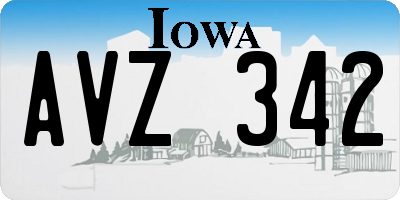 IA license plate AVZ342