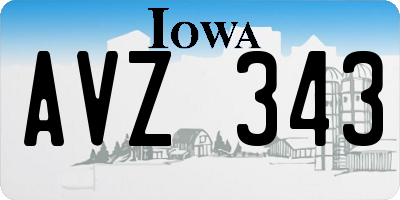 IA license plate AVZ343