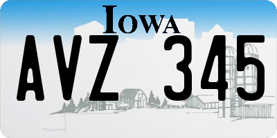IA license plate AVZ345