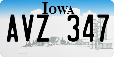 IA license plate AVZ347