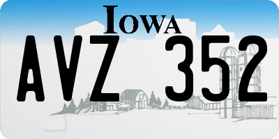 IA license plate AVZ352